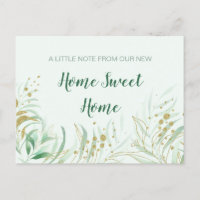 Nouvelle Maison Doux Foyer Aquarelle Feuillage Dém