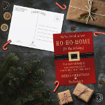 Carte Postale Faire-part Nouvelle Maison Ho Ho Pour Les Vacances Déménageme<br><div class="desc">Celebrate in style with these trendy new home moving announcement postcards. The design is easy to personalize with your own wording and your family and friends will be thrilled when they receive these fabulous change of address announcement postcards.</div>