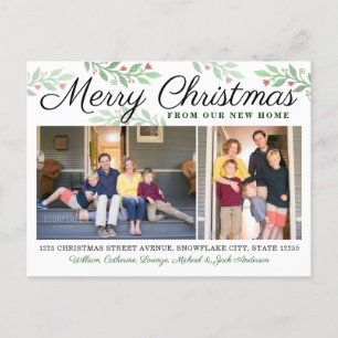 Carte Postale Faire-part Nouvelle Maison Joyeux Noël 2 Photo Fête Déménage