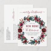 Carte Postale Faire-part Nouvelle maison Joyeux Noël vacances déménagement (Devant / Derrière)