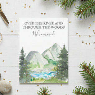 Carte Postale Faire-part Nouvelle maison Moving Cabine River Forest