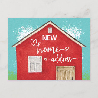 Carte Postale Faire-part Nouvelle Maison Nous Avons Déménagé Aquarelle Nouv