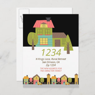 Carte Postale Faire-part Nouvelle Maison Nous Avons Déménagé Maison Faire-p