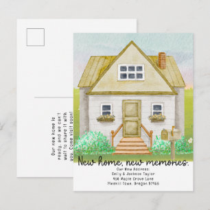 Carte Postale Faire-part Nouvelle Maison - Nouvelle Adresse Maison Aquarell