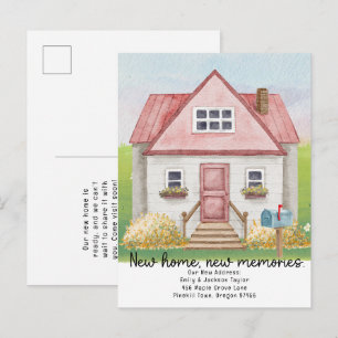 Carte Postale Faire-part Nouvelle Maison - Nouvelle Adresse Maison Aquarell