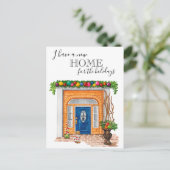 Carte Postale Faire-part Nouvelle Maison Porte Noël Annonce de déménagement (Debout devant)