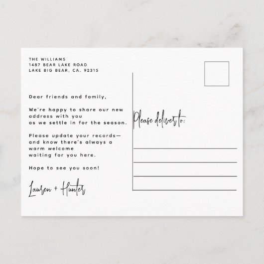 Carte Postale Faire-part Nouvelle Maison Pour Les Fêtes Maison Rustique Cha (Dos)