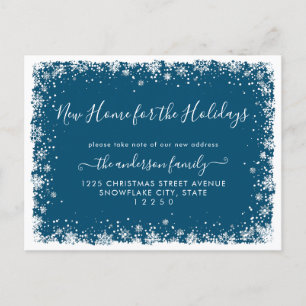 Carte Postale Faire-part Nouvelle Maison Pour les Vacances de Noël Neige Dé