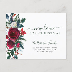 Carte Postale Faire-part Nouvelle maison pour Noël déménager