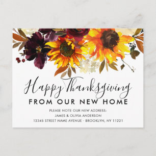 Carte Postale Faire-part Nouvelle Maison pour Thanksgiving Automne Soleil T