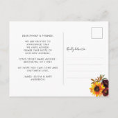 Carte Postale Faire-part Nouvelle Maison pour Thanksgiving Automne Soleil T (Dos)