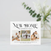 Carte Postale Faire-part Nouvelle Maison Simple Moderne 3 Photo Déménagemen (Debout devant)
