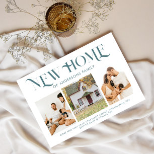 Carte Postale Faire-part Nouvelle Maison Simple Moderne 3 Photo Teal Démena