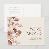 Carte Postale Faire-part Nouvelle Maison Terracotta Blush Floral Moving (Devant / Derrière)