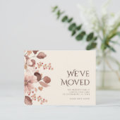 Carte Postale Faire-part Nouvelle Maison Terracotta Blush Floral Moving (Debout devant)