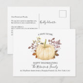 Carte Postale Faire-part Nouvelle maison Thanksgiving Citrouille Moved Holi (Devant / Derrière)