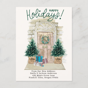 Carte Postale Faire-part Nouvelle Maison - Vacances Porte de Noël Déménager