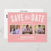 CARTE POSTALE FAIRE-PART NOUVELLE RÉTRO | ENREGISTRER LA DATE D'ANNONCE (Devant / Derrière)