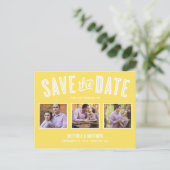 CARTE POSTALE FAIRE-PART NOUVELLE RÉTRO | ENREGISTRER LA DATE D'ANNONCE (Debout devant)