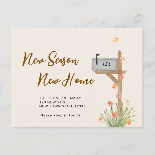 Carte Postale Faire-part Nouvelle saison Nouvelle maison Automne Moving Fai (Devant)