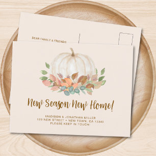 Carte Postale Faire-part Nouvelle Saison Nouvelle Maison Automne Pumpkin Dé