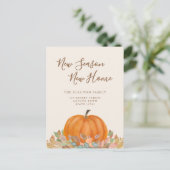 Carte Postale Faire-part Nouvelle saison Nouvelle maison Citrouille d'autom (Debout devant)