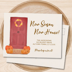Carte Postale Faire-part Nouvelle saison, nouvelle maison, citrouille de po