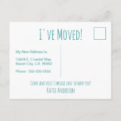 Carte Postale Faire-part Nouvelle Vague Maison Côtière Sur La Plage Aquarel (Dos)