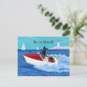 Carte Postale Faire-part Nouvelles adresses des Labrador d'été cool (Debout devant)