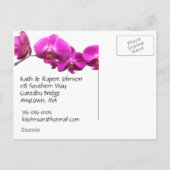 Carte Postale Faire-part Nouvelles coordonnées Orchidées roses (Dos)