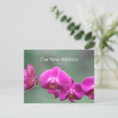 Carte Postale Faire-part Nouvelles coordonnées Orchidées roses (Debout devant)