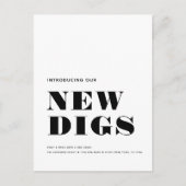 Carte Postale Faire-part NOUVELLES DIGS Simple Moderne Minimale Déplacement (Devant)