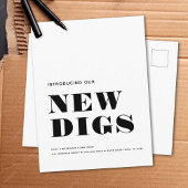 Carte Postale Faire-part NOUVELLES DIGS Simple Moderne Minimale Déplacement