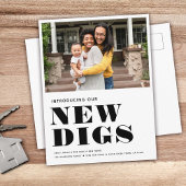 Carte Postale Faire-part NOUVELLES DIGS Simple Photo Moderne Minimale Dépla