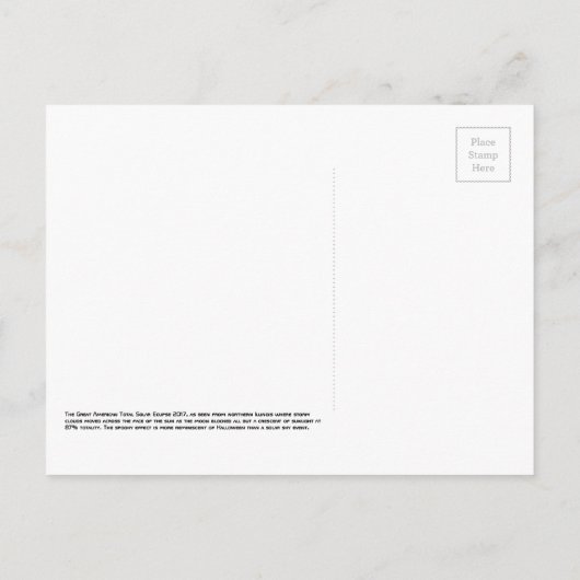 Carte Postale Faire-part Nuages de tempête d'éclipse effrayante 2017 (Dos)