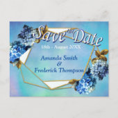 Carte Postale Faire-part Nuances / Bleu aquarelle Hydrangeas Enregistrer le (Devant)