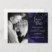 Carte Postale Faire-part Nuit étoilée ciel céleste photo Sauvegarder la dat (Devant / Derrière)