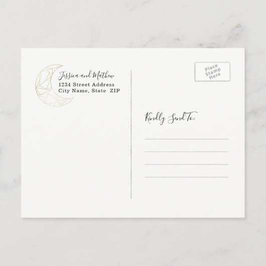 Carte Postale Faire-part Nuit étoilée ciel céleste photo Sauvegarder la dat (Dos)