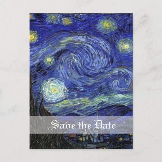 Carte Postale Faire-part Nuit étoilée, enregistrer la date (Devant)