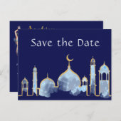 Carte Postale Faire-part Nuits Arabes Anniversaire Enregistrer La Date Cart (Devant / Derrière)