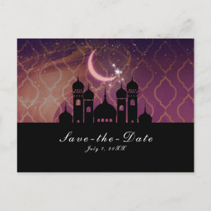 Carte Postale Faire-part Nuits Arabes Lumière de Lune Économie Date Marocai