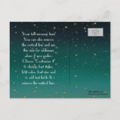 Carte Postale Faire-part NYC Skyline 01 Etched Turquoise Starry Enregistrer (Dos)