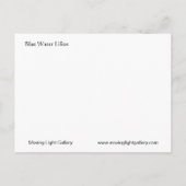 Carte Postale Faire-part Nymphéas bleus (Dos)