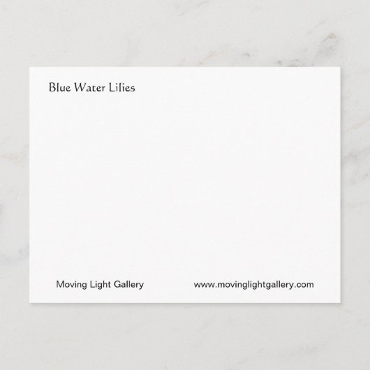 Carte Postale Faire-part Nymphéas bleus (Dos)
