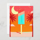 Carte Postale Faire-part Oasis de glace de palme d'été étoile (Devant / Derrière)