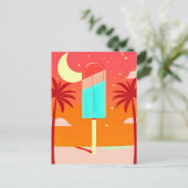 Carte Postale Faire-part Oasis de glace de palme d'été étoile (Debout devant)