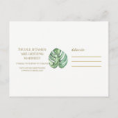 Carte Postale Faire-part Oasis Tropical Rose Vert Hawaïen Enregistrer la Da (Dos)