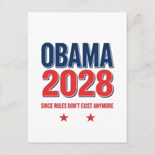 Carte Postale Faire-part Obama 2028 Puisque les règles n'existent plus Poli