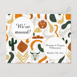 Carte Postale Faire-part Occidental, désert, bohème cowboy, changement d'ad