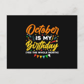 Carte Postale Faire-part Octobre Est Mon Anniversaire Tout Le Mois D'octobr (Devant)